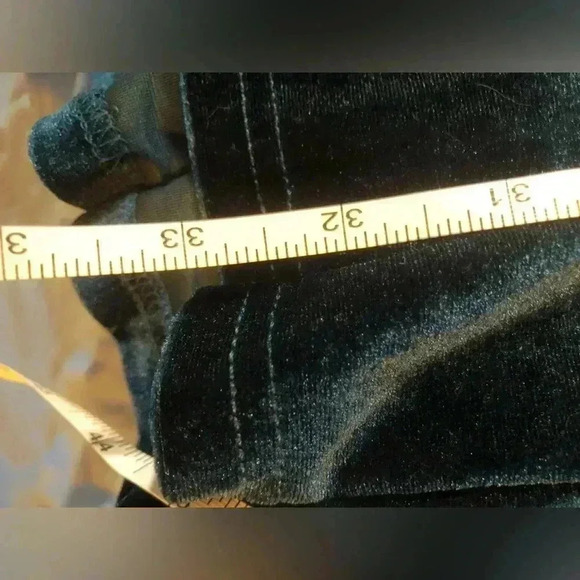 Deep Teal Long Sleeve Ruched Embellished Velvet Gown size small XL Medium large - Picture 12 of 15